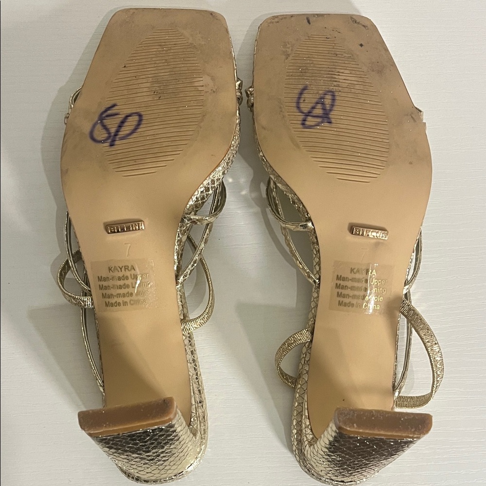 Billini Women’s Gold Strappy Heels Size 7 - Picture 5 of 8